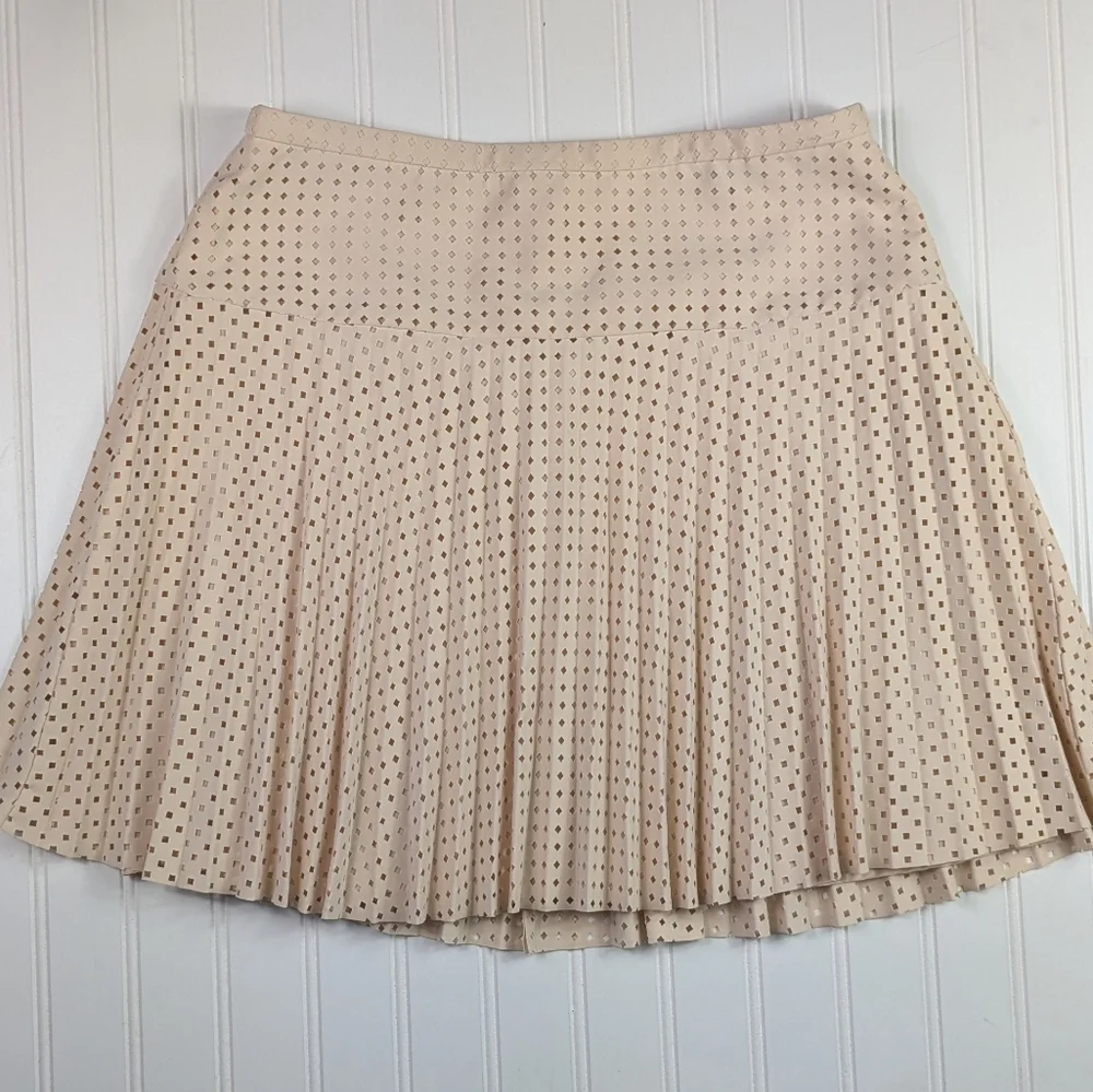 J. Crew Cream Laser Cut Skater Skirt 6 - Picture 2 of 8